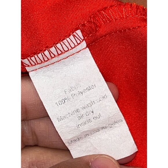 RESA Red Satin Madison Slip Open Back Women MidiDress Size Small - Picture 11 of 12